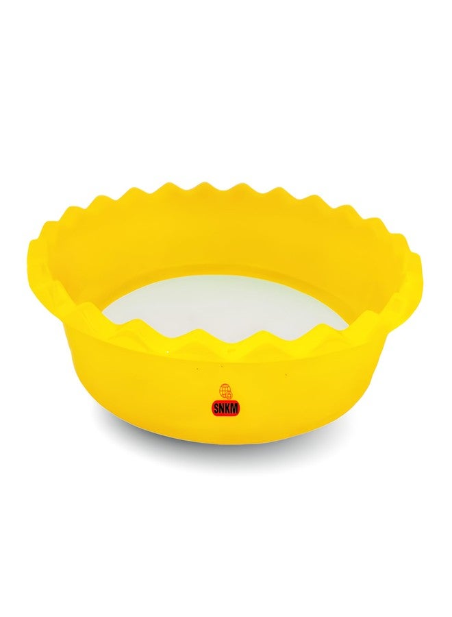 SNKM - Plastic Wave Design Atta Chalni for Kitchen | Flour, Spice Powders Fine Mesh Sieve for Kitchen (500-gm Capacity Multicolour, Medium Size, Pack of 1) - Image 1
